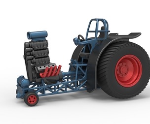 Fun short Pulling tractor Version 2 Scale 1:25