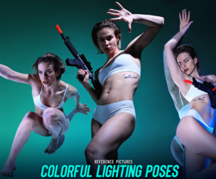 Colorful Lighting Poses Reference Pictures
