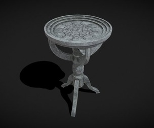 Round Stone Pedestal Side Table