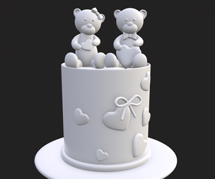Valentines Bear Cake