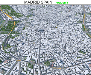 Madrid City 3D Model 80 km