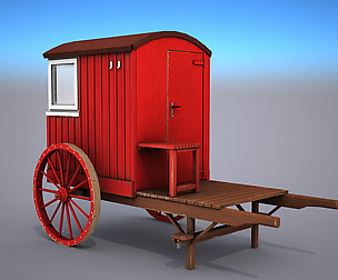 Lifeguard Station On Wheels - Low Poly