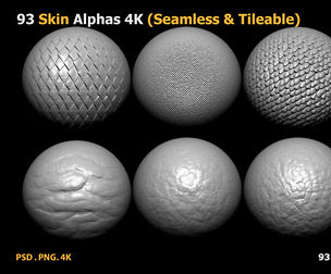 93 Skin Alphas (Seamless & Tileable)