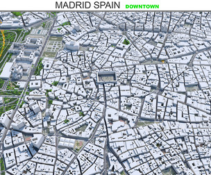 Madrid downtown City 3D Model 6 km