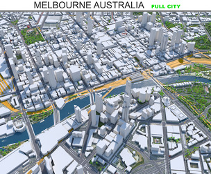 Melbourne city Florida USA 3d model 100km
