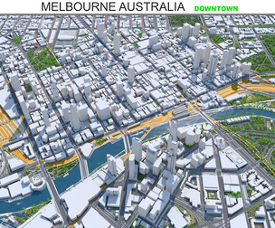 Melbourne Downtown city Florida USA 3d model  8km