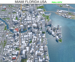 Miami city Florida 3D model 40km