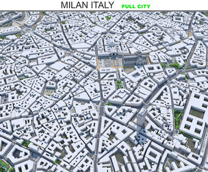 Milan City Italy 3D Model 50km