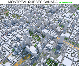 Montreal Downtown city 3d model 8km