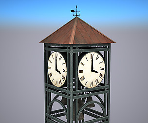 Street Clock - Low Poly