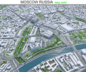 Moscow city Russia 3d model 150km