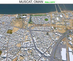Muscat city Oman 3d model 60km