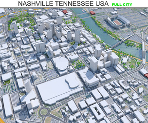 Nashville City 3D Model  60km