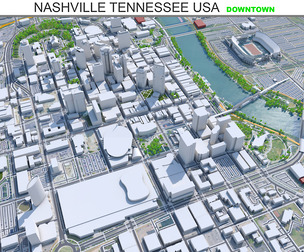 Nashville Downtown City 3D Model  6km