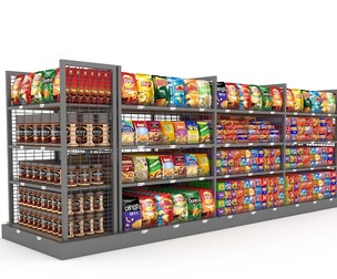 3D Market snack section Low-poly 3D model