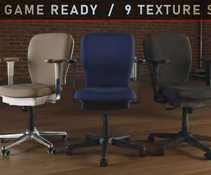 Roschvault office chair PBR game ready