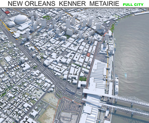 New Orleans Louisiana city USA 3d model 90km