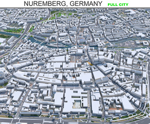 Nuremberg city Germany 3d model 60km