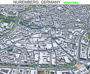 Nuremberg Downtown city Germany 3d model 8km