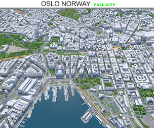 Oslo City Norway 3D Model 30km