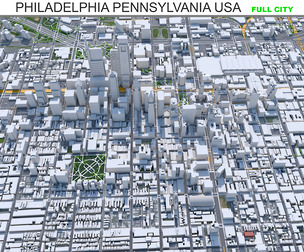 Philadelphia city Pennsylvania USA 3d model  70km