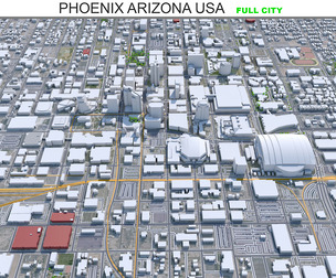 Phoenix City USA 3D Model 80km