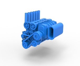 Supercharged straight-six engine V2 Scale 1:25