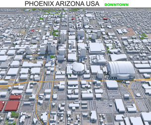 Phoenix Downtown City USA 3D Model 8km