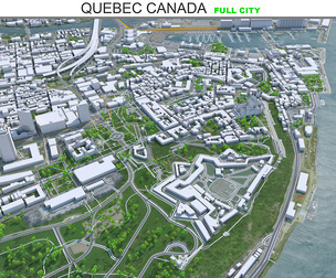 Quebec City Canada 3D Model 80km
