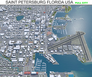 Saint Petersburg city Florida USA 3d model 40km