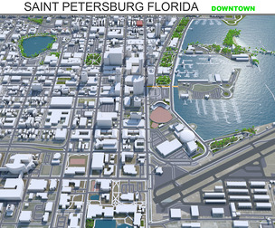Saint Petersburg Downtown city Florida USA  6km