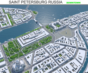Saint Petersburg Downtown  Russia 3d model 12km