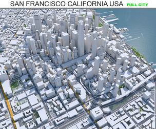 San Francisco city 3d model 50km