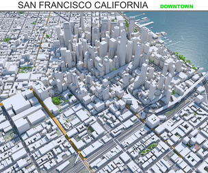 San Francisco Downtown city 3d model 8km