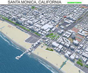 Santa Monica downtown city California USA 6km