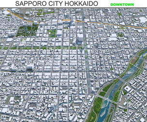 Sapporo downtown City  Hokkaido Japan 8km