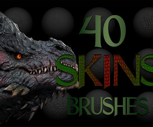 40 Dragons and Reptiles Skins Brush + Alpha