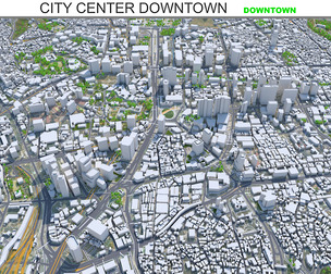 Seoul downtown City south Korea 3D Model 8km