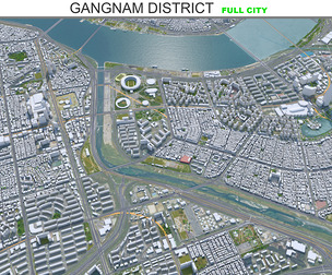 Gangnam District 3d model 15km
