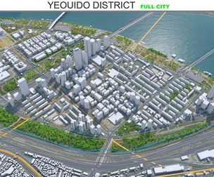 Yeouido District 3d model 8km