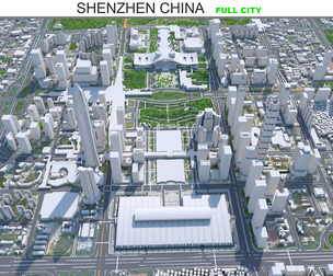 Shenzhen City China 3D Model 60km
