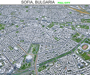 Sofia city Bulgaria 3d model 30km