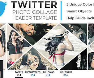 Twitter Photo Collage Header Template