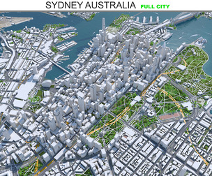 Sydney City Australia 3D Model 120km