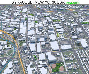 Syracuse city New York USA 3d model 30km