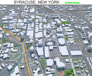 Syracuse downtown city New York USA 3d model 5km