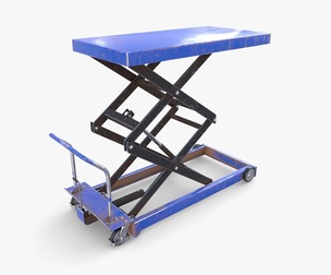 Scissor Lift Table Blue