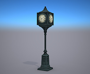 Street Clock - Low Poly