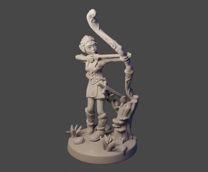 Female elf ranger - level 1 archer