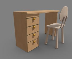 Cartoon Wooden Desk
